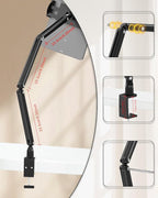 Tablet Stand for Desk/Bed, Adjustable iPad Holder Clamp Mount, Foldable Tablet - Image 3