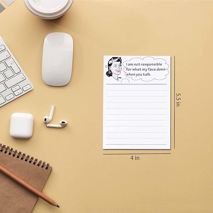 DUGUTUL 4 Funny Novelty Memo Pads, 4 x 5.5 in, 200 sheets, Coworker Gifts - Image 2