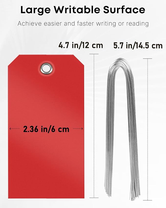 Uniclife 120 Pcs Red Plastic Tags - Image 7