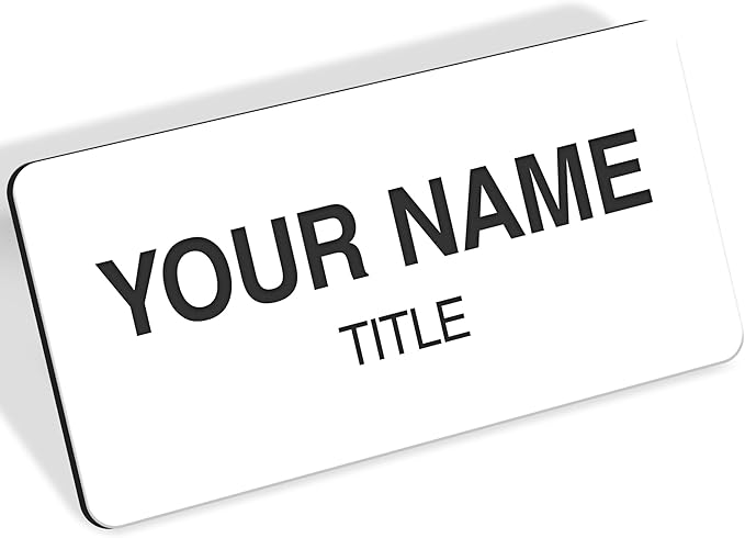 Name Tag, Magnetic White Name Tags, Personalized Name Tags, 1.5x3 Inches by MySignCenter