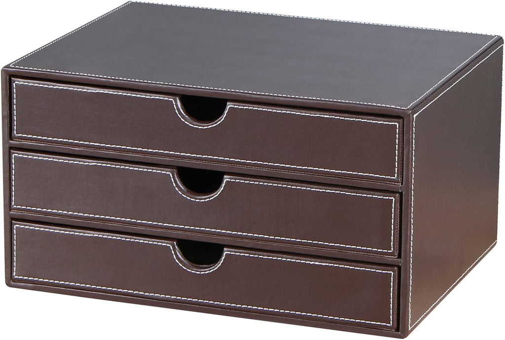 RHCSZ Stackable 3-Drawer Desk Organizer, Executive Office Supplies Desktop