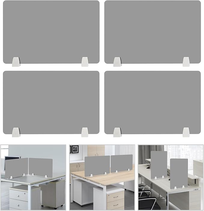 4PCS Desk Dividers Office Partitions, Privacy Desk Panel Protective, Acrylic - Image 6