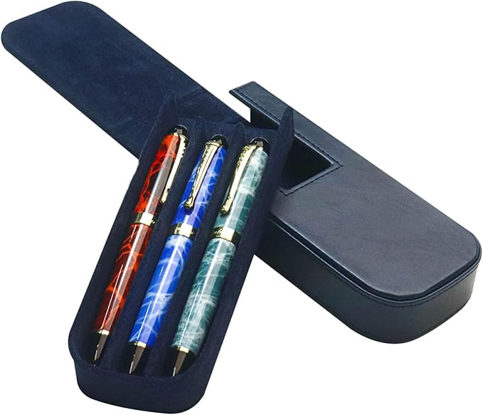 MIVLXLX Leather Triple Pen Case Pencil Pouch Holder - Image 8