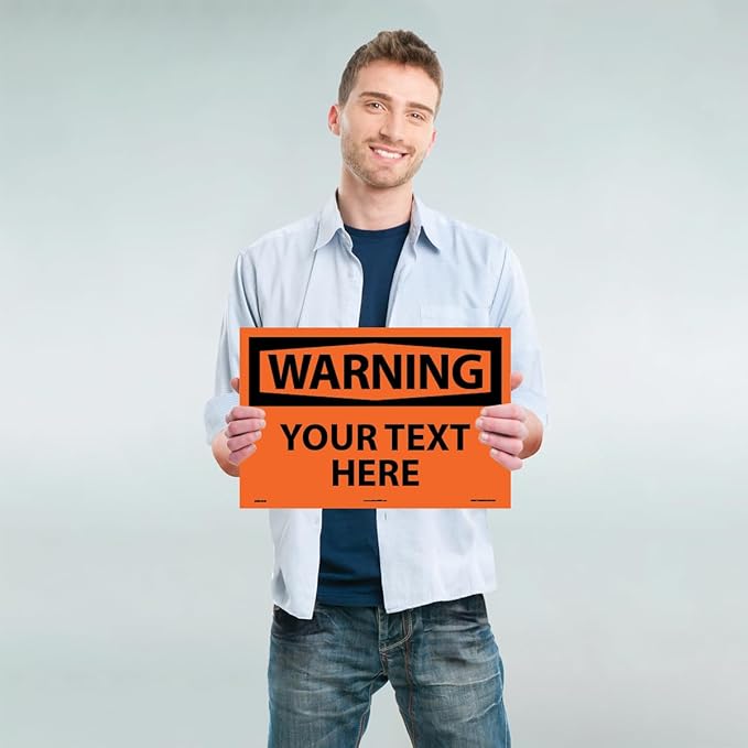 Custom OSHA Style Warning Sign 12" x 18" Adhesive Vinyl Sign, Customizable - Image 2