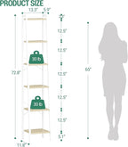 Hzuaneri Ladder Shelf, Bookshelf Bookcase, Freestanding Corner Storage Shelve - Image 2