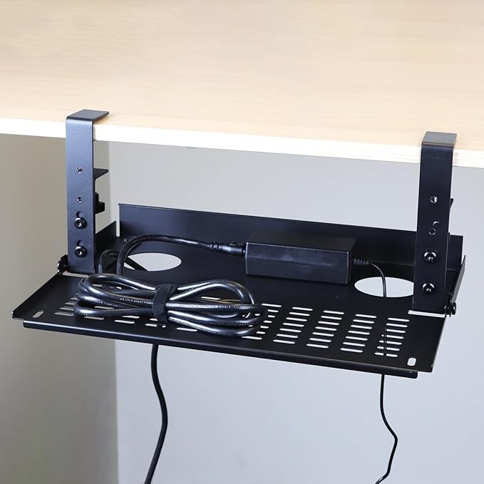 AEONS Universal Under Desk Cable Management Tray-Clamp Mount Hinged Swing - Image 7