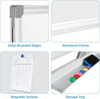 VOWNER Double-Sided Magnetic Whiteboard, Reversible Rolling White Board - Image 5