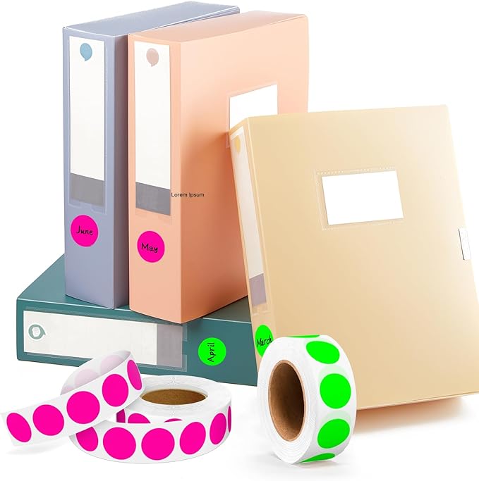 PARLAIM 2 Rolls 2000PCS 3/4" Round Circle Color-Code Dot Stickers, 2 Color - Image 4