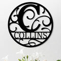 Personalized Metal Name Signs, Split Letter Monogram Wall Decor, Custom Last by Unknown