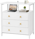 Edbuosy 3 Wooden Drawers Night Stand, 27 Inch Wide Nightstand by Edbuosy