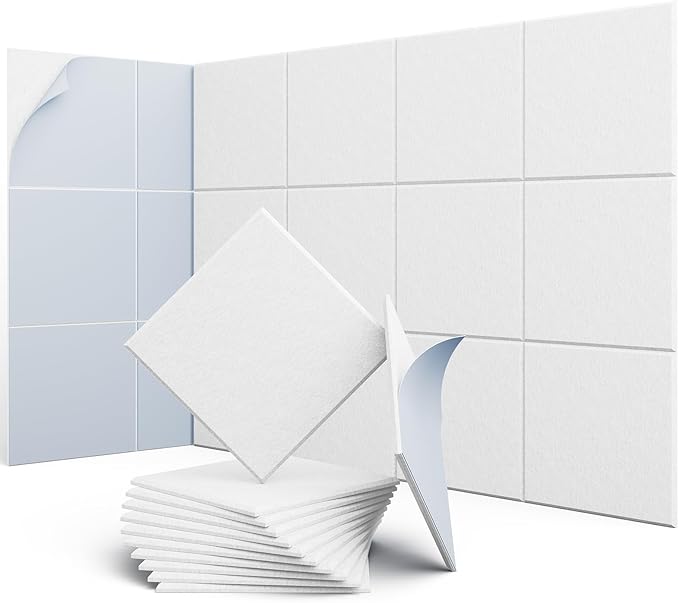 UNECHO 12 Pack 12" X 12" X 0.4" Acoustic Panels by UNECHOACOUSTIC