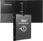 Tashkummy 360 Degree Pivotable Binder, Upgraded 3 Ring Binder 1 inch, Flexible by 360%C2%B0PivotableBinderNotebook