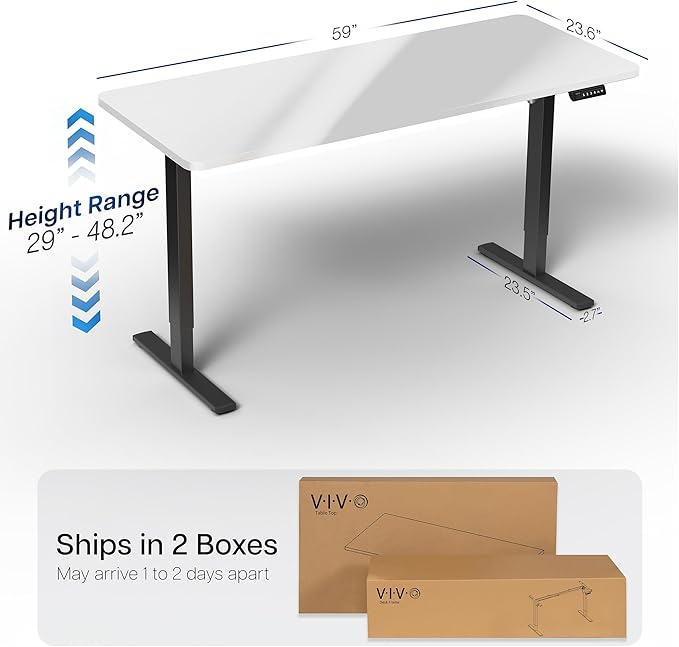 VIVO Electric Dry Erase 60 x 24 in Standing Desk, Memory Height Adjustment - Image 3