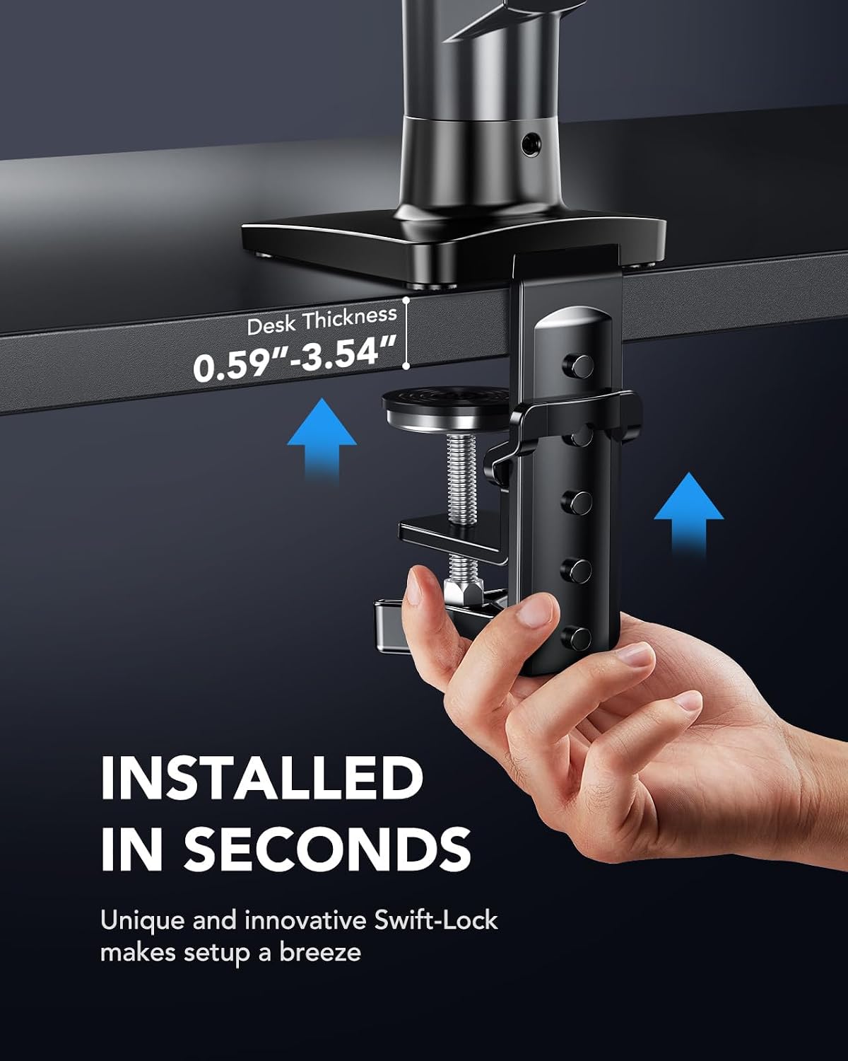 HUANUO 2 Pack Monitor Arm for Dual Monitor Setup, Single Monitor Mount for 13...