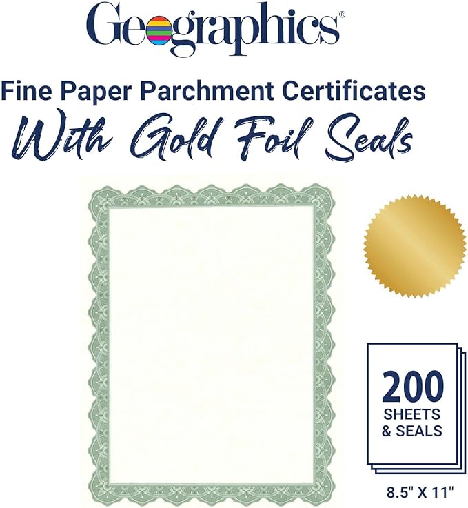 Geographics® 30% Recycled Blank Parchment Certificates, 8 1/2" x 11", Optima - Image 2