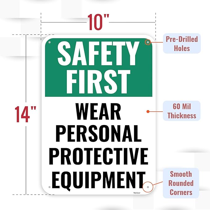 1PC Safety Sign, 14 x 10 Inches - Image 2
