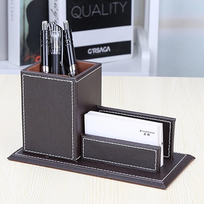 KINGFOM PU Leather Desk Organizer and Accessories, Pencil Holder - Image 7
