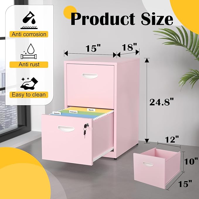 SteeLoong 2 Drawer File Cabinet - Image 3