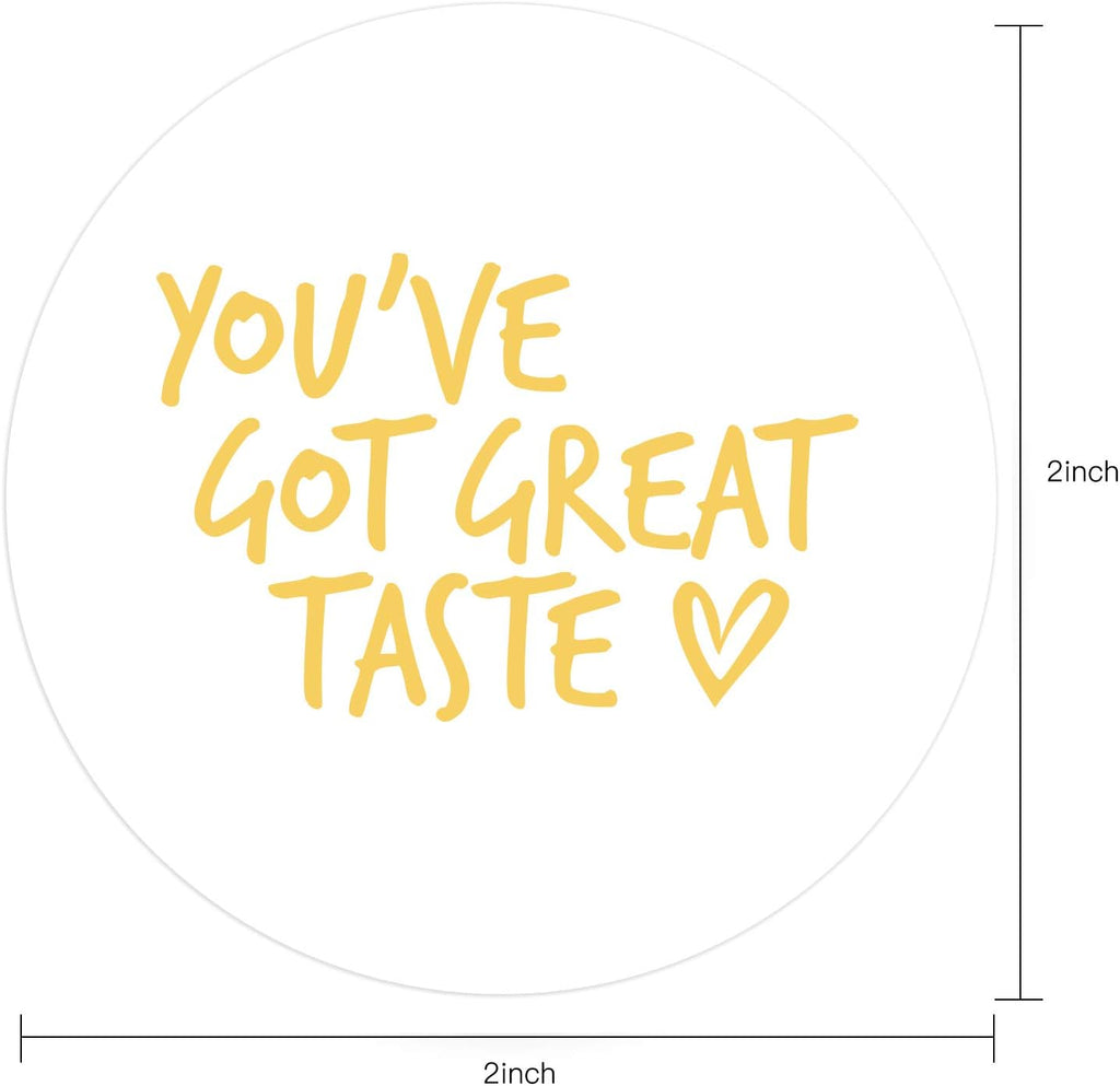 WRAPAHOLIC 2 Inch 500 Total Labels - You've Got Great Taste Stickers - Gold Foil Business Thank You Stickers, Shipping Stickers