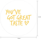 WRAPAHOLIC 2 Inch 500 Total Labels - You've Got Great Taste Stickers - Gold Foil Business Thank You Stickers, Shipping Stickers