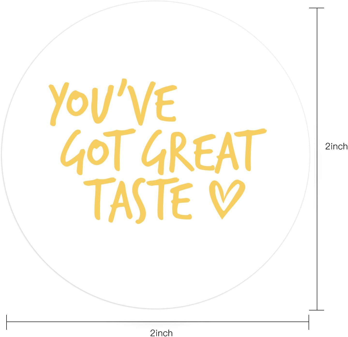 WRAPAHOLIC 2 Inch 500 Total Labels - You've Got Great Taste Stickers - Gold Foil Business Thank You Stickers, Shipping Stickers
