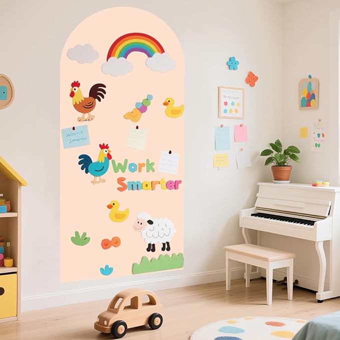 Magnetic Arch Wall Decal for Kids 39.3x17.5 Inch Magnetic Chalkboard Contact by WUPIOS