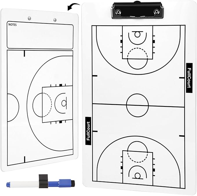 Double-Sided Basketball Coaching Clipboard & Dry Erase Whiteboard by Unknown