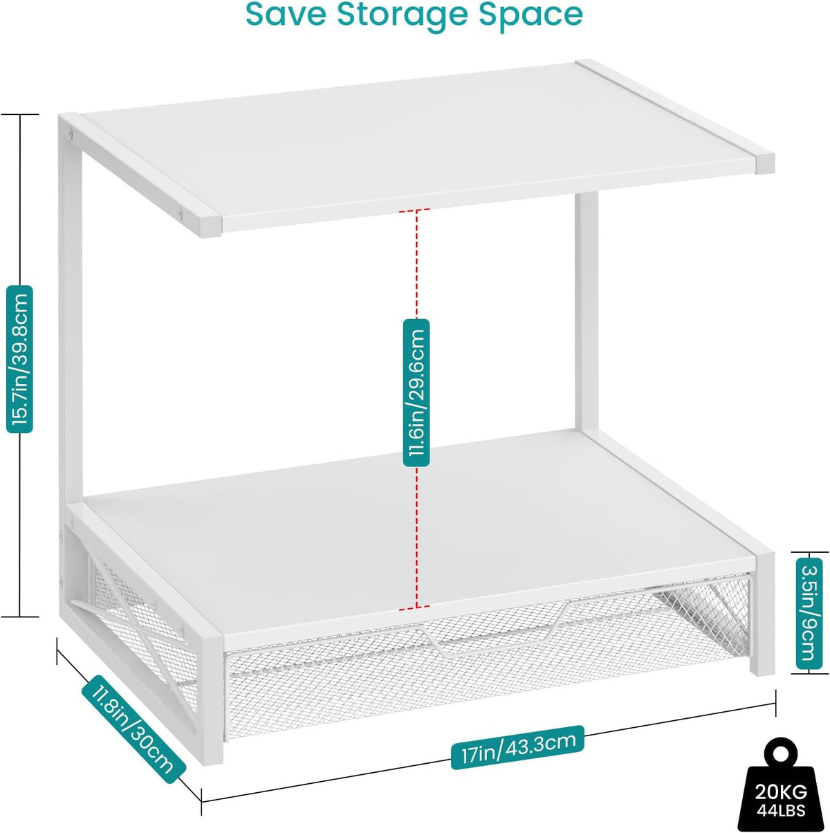 ELITEROO Printer Stand for Desk with Storage Drawer, 2 Tier Desk Shelf