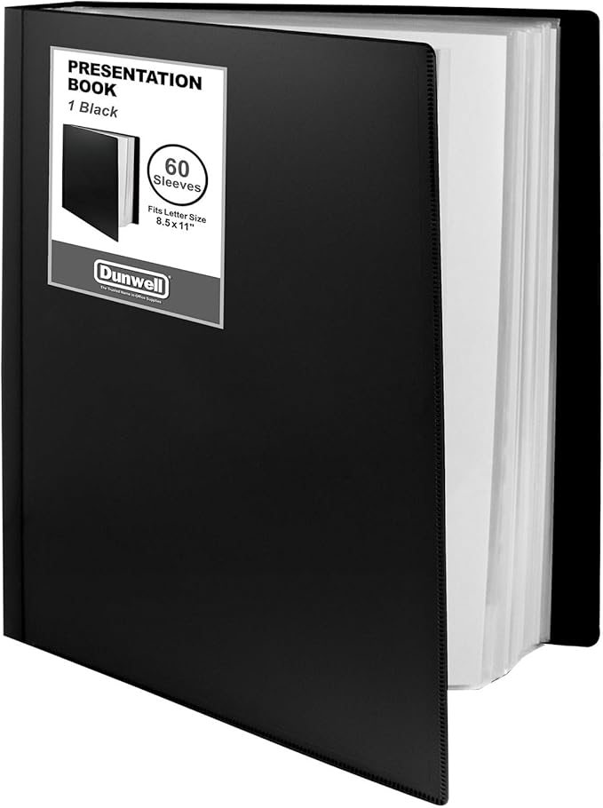 Dunwell Presentation Binder 60-Pocket, Displays 120 Pages, 8.5x11 Portfolio by Dunwell