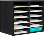 PAG Countertop Mail Sorter Organizer, Wooden Literature Organizer, Student by PAG