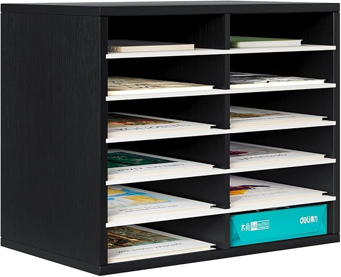 PAG Countertop Mail Sorter Organizer, Wooden Literature Organizer, Student by PAG