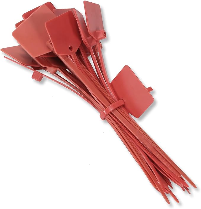4 in Marker Nylon Cable Ties, Plastic Water Proof Tags, Self-Locking Written-on by QSFPTEK