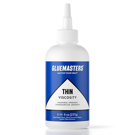Glue Masters Industrial Grade Cyanoacrylate Adhesive - 8 Oz Thin Viscosity by GLUEMASTERS