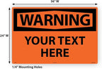 Custom OSHA Style Warning Sign 24" x 36" Aluminum Sign, Customizable "Your Text - Image 6
