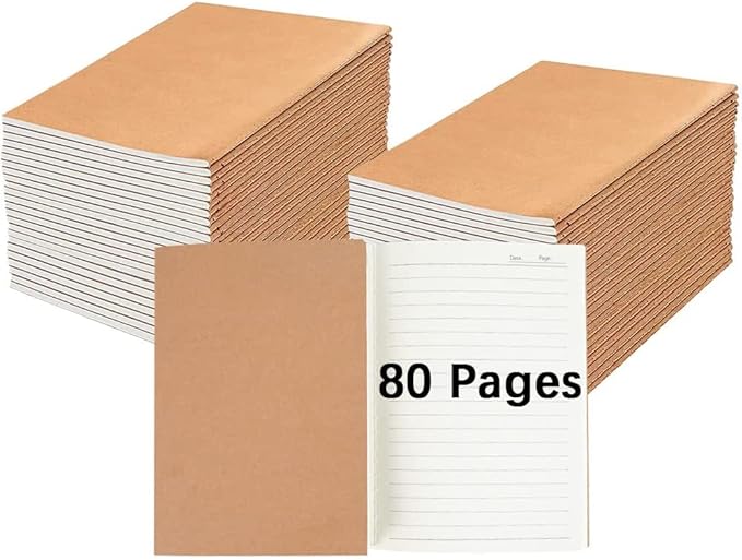 30 Pack Journal Notebook, Kraft Cover Lined Paper Journal by LIONSOULDISCOUNT