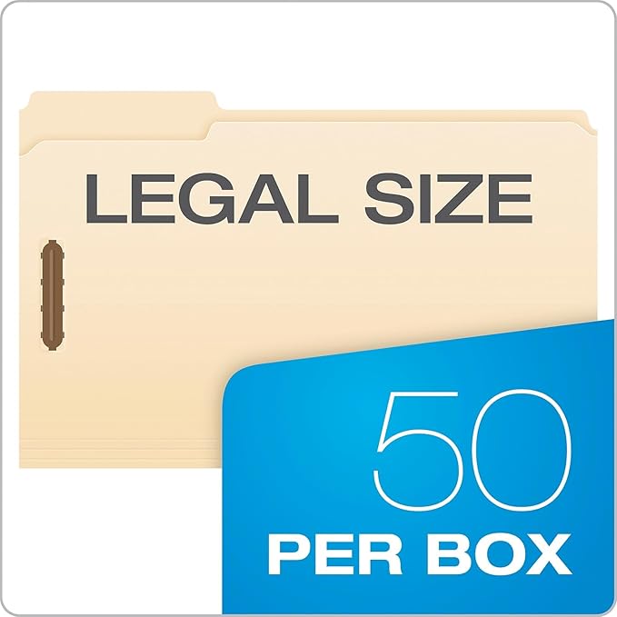 Pendaflex Manila Fastener Folders, Legal Size, 2 Fasteners, 1/3 Cut - Image 8