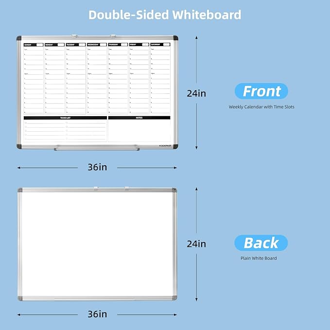 Large Weekly Dry Erase Board, Weekly Planner whiteboard - Image 2