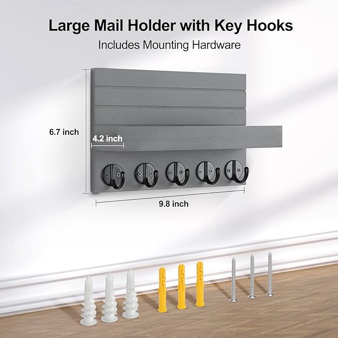 Lwenki Key Holder for Wall, Decorative Key and Mail Holder - Image 7