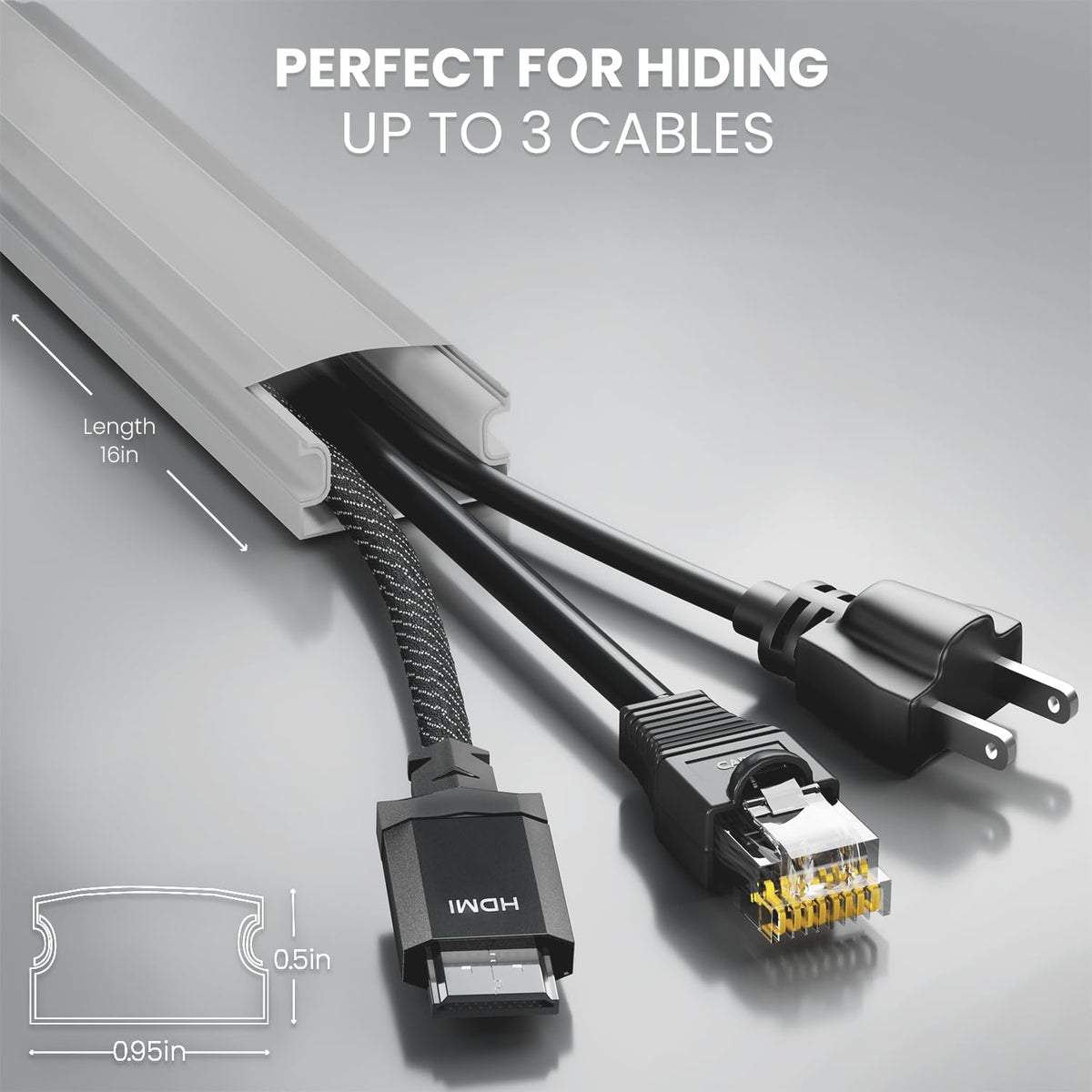 EVEO Cable Hider Wall 306” - Cable Raceway Cord Hider - Wire Covers for Cords...