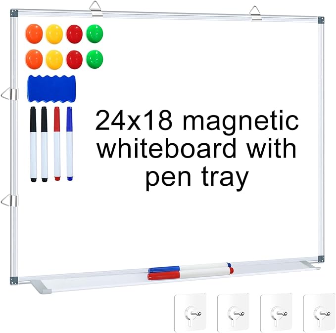 H-Qprobd Magnetic Whiteboard 24" x 18" Dry Erase White Board by H-Qprobd