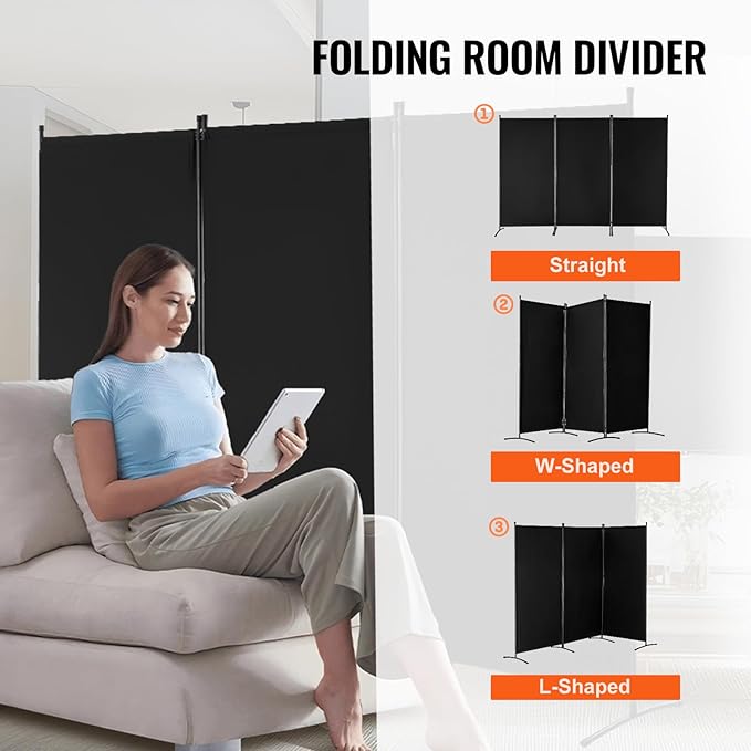 VEVOR Room Divider, 3 Panel Room Divider, Folding Privacy Screen and Portable - Image 5