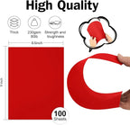 100 Sheets Red Cardstock 8.5 x 11 Red Construction Paper, Goefun 80lb Card - Image 2