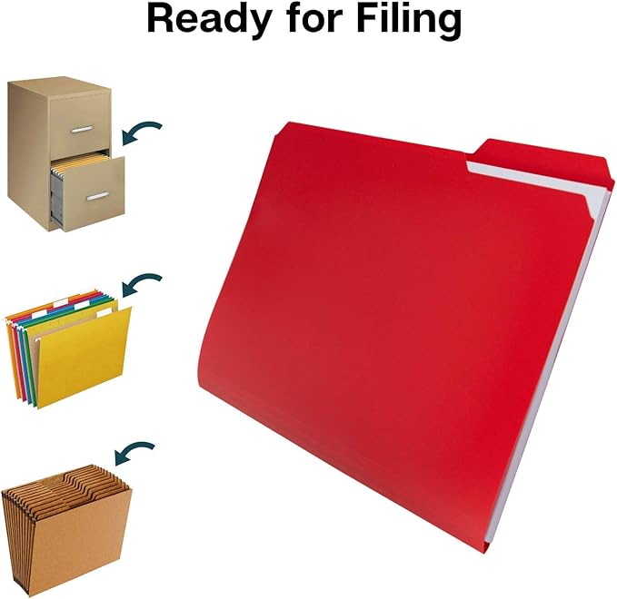 Dunwell Plastic Colored File Folders, 1/3 Tab Filing Folders - Image 6