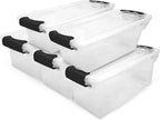 HOMZ 5-Pack Latching Lid, 7.5 Quart, and Office