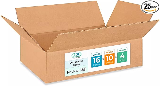 Medium Moving & Shipping Boxes 16"L x 10"W x 4"H by IDLPackaging