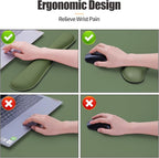 Bloss Keyboard Wrist Rest + Mouse Wrist Rest + Leather Desk Mat, Non-Slip Desk - Image 3