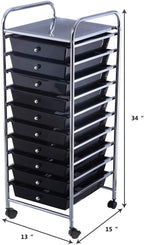 Giantex 10 Drawer Rolling Storage Cart Scrapbook Paper Office School Organizer - Image 3