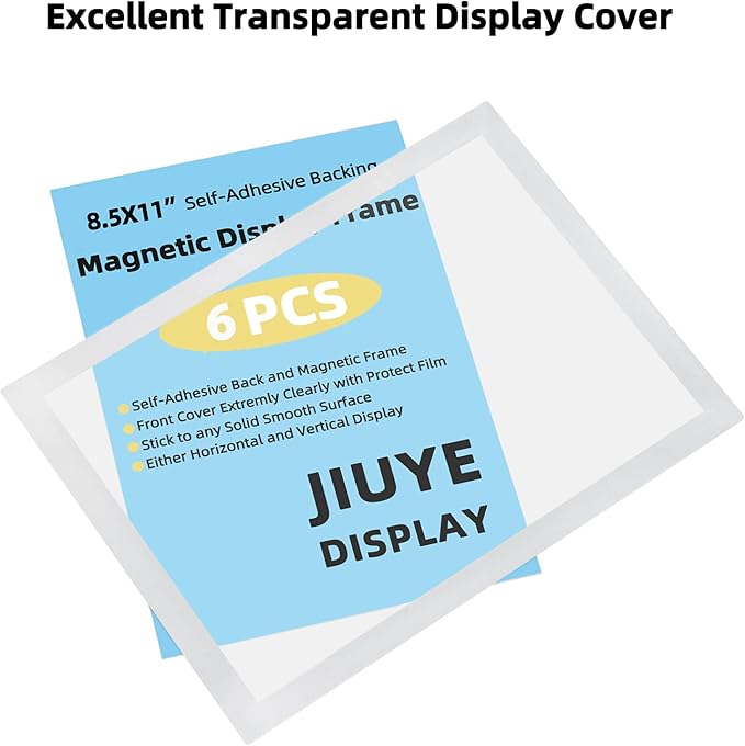 JIUYE 8.5 x 11 Self Adhesive Magnetic Sign Holder, Dual Sides Transparent - Image 6