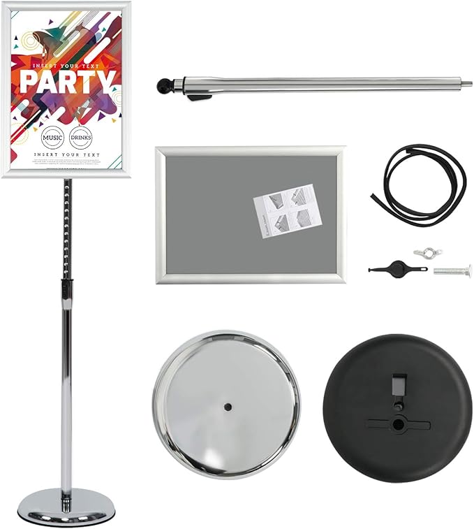 VAIIGO Pedestal Poster Stand, Adjustable Aluminum 11 x 17 Floor Standing Holder - Image 5