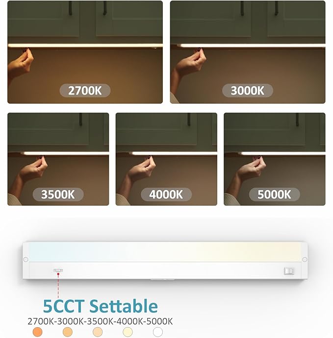 Leetdud LED Under Cabinet Lighting Hardwired or Plug in, 40 Inch 20W, Dimmable - Image 3